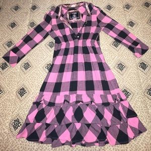 PINK Victoria’s Secret Plaid Flannel Ruffle Dress